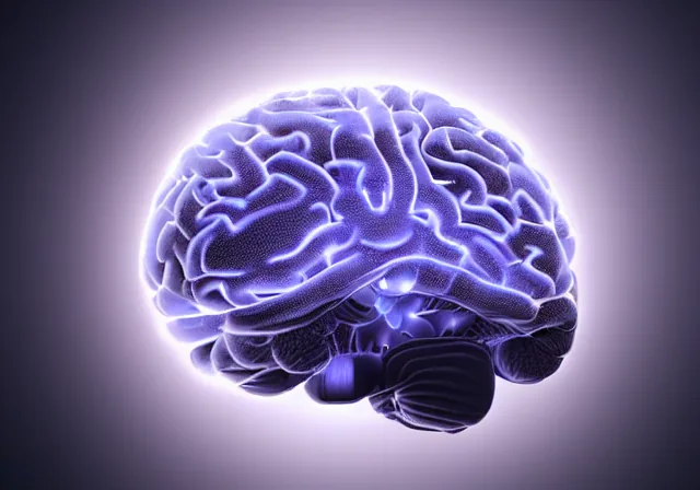 Red neuronal luminosa representando inteligencia artificial